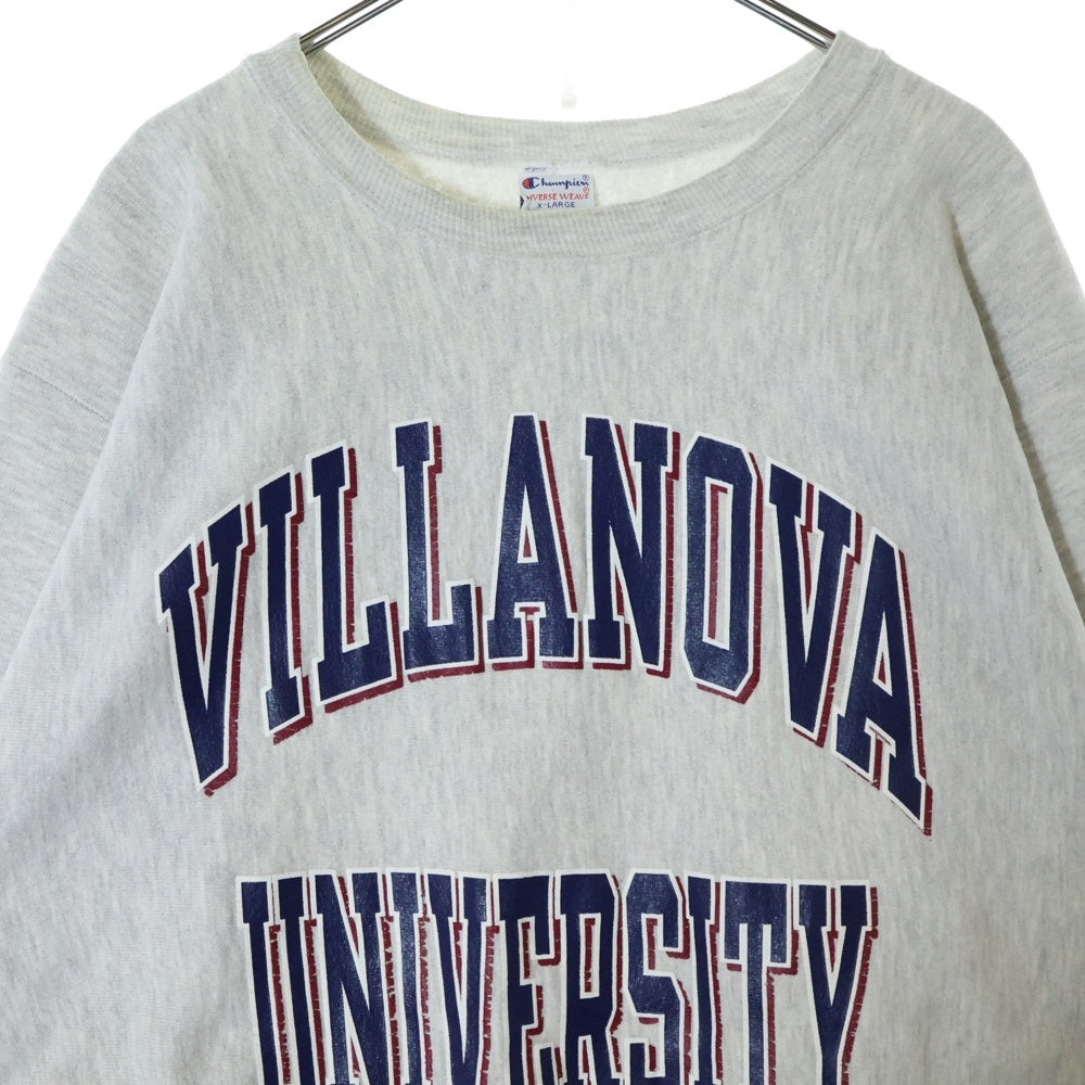 CHAMPION(チャンピオン) 90~00s REVERSE WEAVE VILLANOVA UNIVERSITY リバースウィーブ ヴィラノーバ カレッジロゴ 刺繍タグ スウェット トレーナー グレー