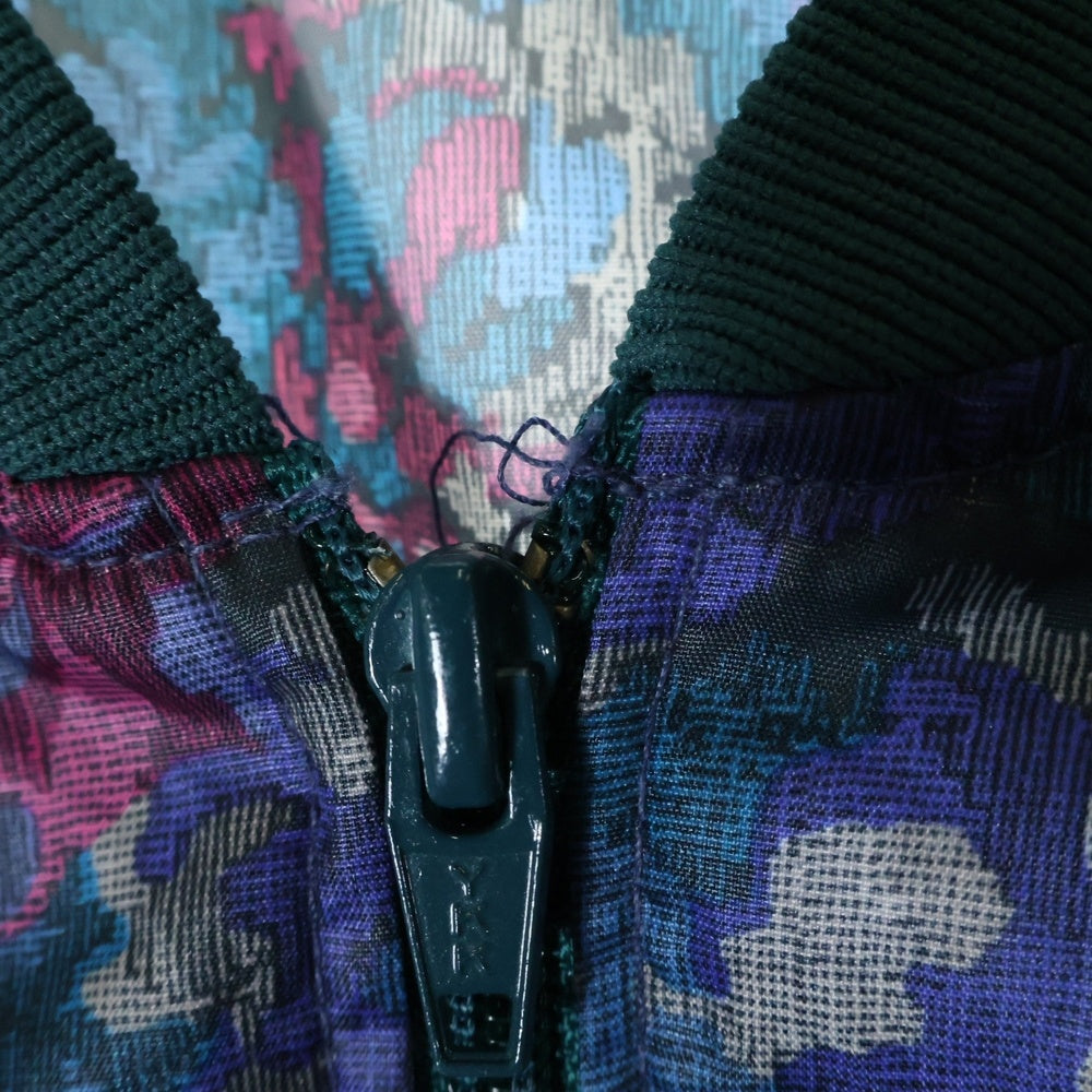 VINTAGE(ヴィンテージ) 90~00s FLOWER ALL PATTERN USA製 花 総柄 ジップアップ ナイロン ブルゾン ジャケット グリーン/ピンク/パープル