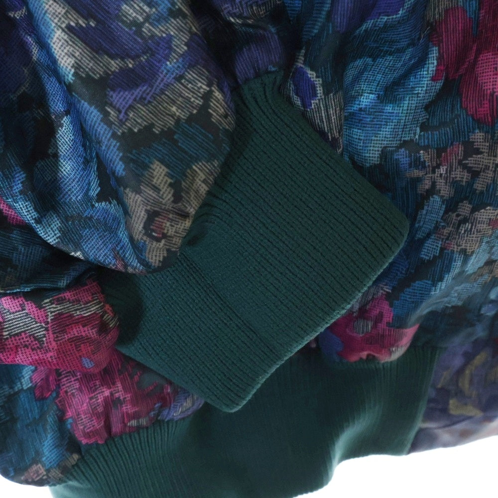 VINTAGE(ヴィンテージ) 90~00s FLOWER ALL PATTERN USA製 花 総柄 ジップアップ ナイロン ブルゾン ジャケット グリーン/ピンク/パープル
