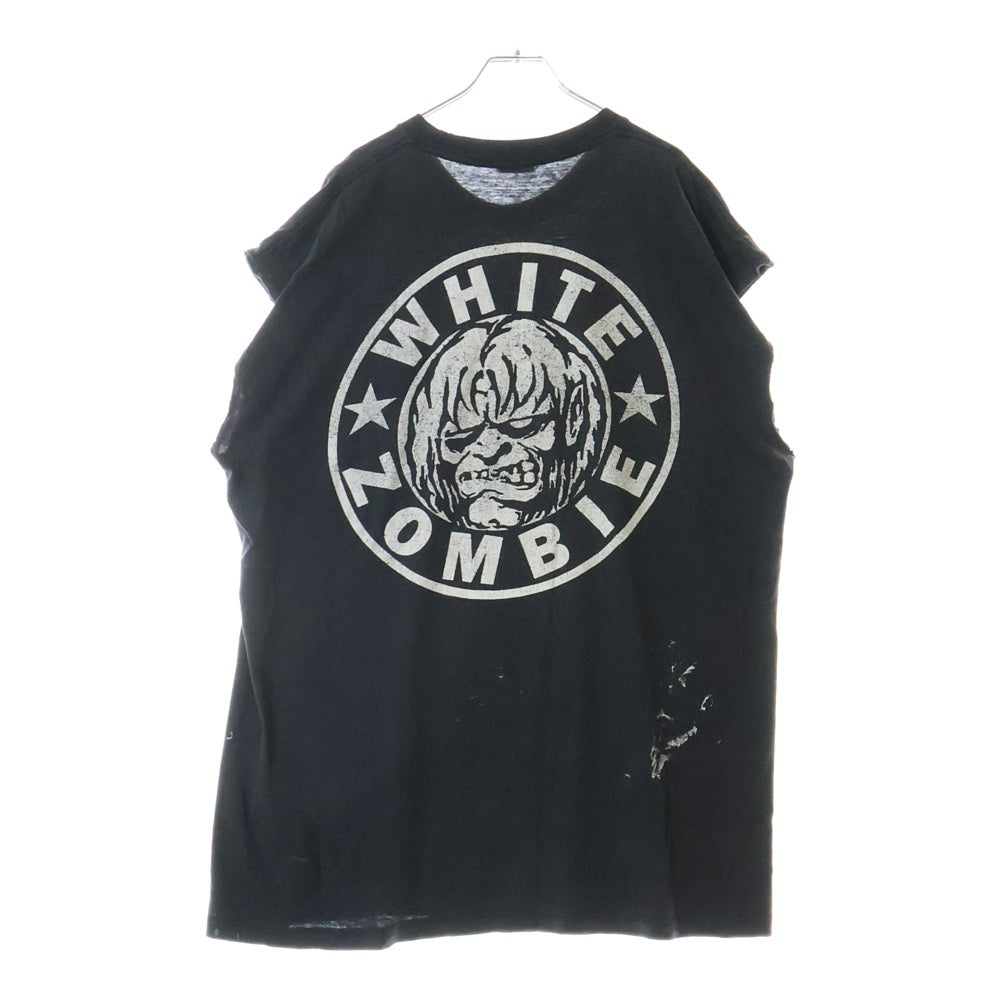 VINTAGE(ヴィンテージ) 90s WHITE ZOMBIE 1996 MEMBER ホワイトゾンビ メンバー ノースリーブ Tシャツ カットソー ブラック