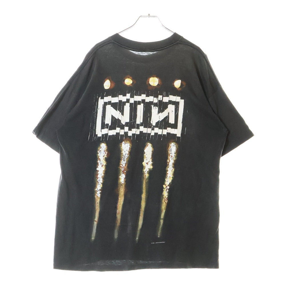 VINTAGE(ヴィンテージ) 90s NINE INCH NAILS THE DOWNWARD SPIRAL SHREDDER ナインインチネイルズ ダウンワードスパイラル シュレッダー 両面プリント半袖Tシャツ ブラック