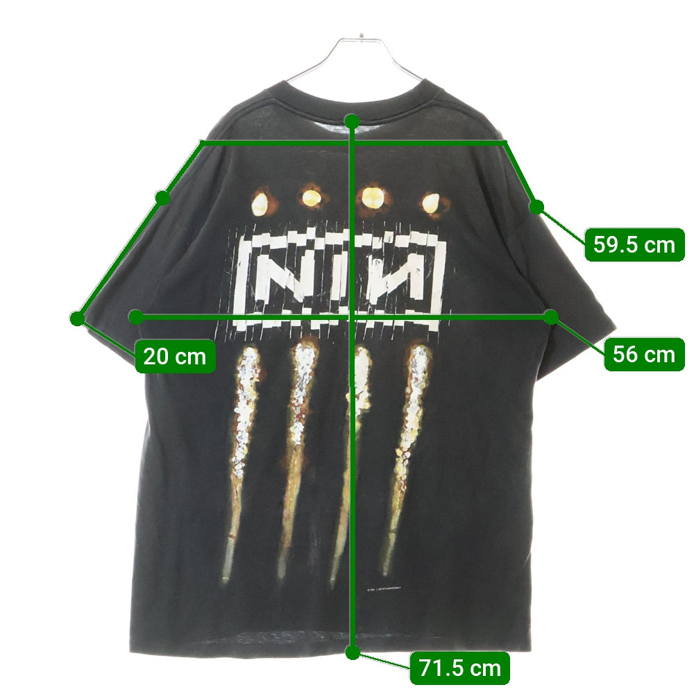 VINTAGE(ヴィンテージ) 90s NINE INCH NAILS THE DOWNWARD SPIRAL SHREDDER ナインインチネイルズ ダウンワードスパイラル シュレッダー 両面プリント半袖Tシャツ ブラック