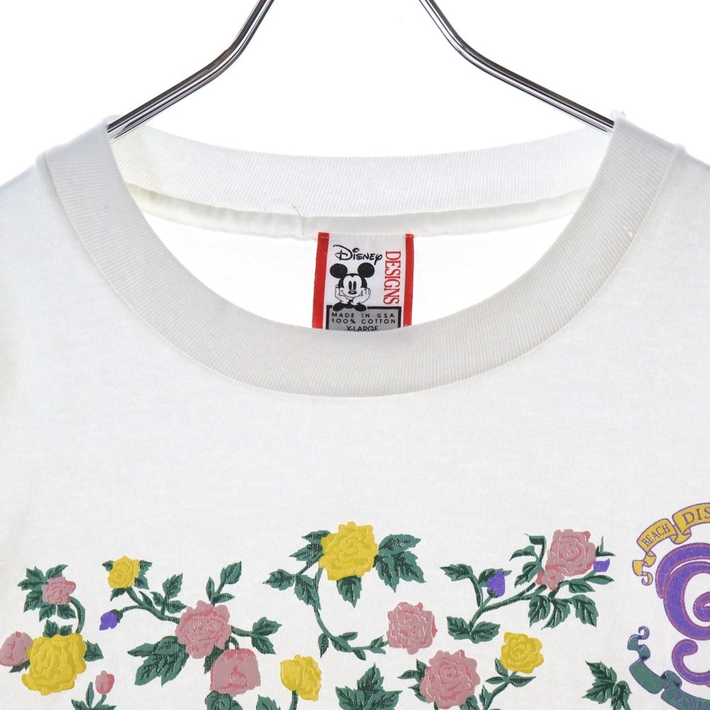 VINTAGE(ヴィンテージ) 90s DISNEY GRAND FLORIDIAN フラワー フロント プリント Tシャツ 半袖カットソー ホワイト