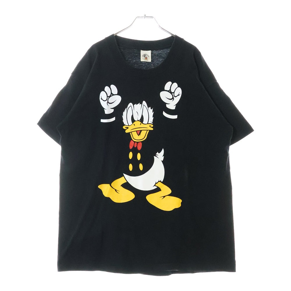 VINTAGE(ヴィンテージ) 90s DISNEY ドナルド フロント プリント Tシャツ 半袖カットソー ブラック