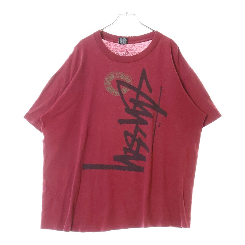 STUSSY(ステューシー) 90s OLD STUSSY オールド 両面プリント Tシャツ 半袖カットソー ボルドー