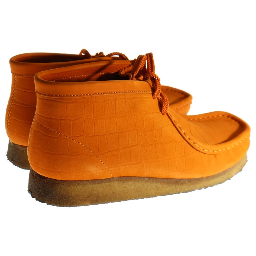 Clarks ORIGINALS(クラークス オリジナルス) 12AW × SUPREME WALLABEE ORANGE NBK シュプリーム ワラビー 型押し ヌバック スニーカー オレンジ