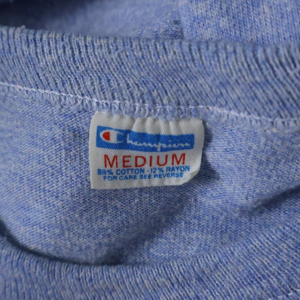 CHAMPION(チャンピオン) 70-80s U.S.N.A. USNA カレッジロゴ バータグ 霜降り 半袖Tシャツ カットソー ブルー