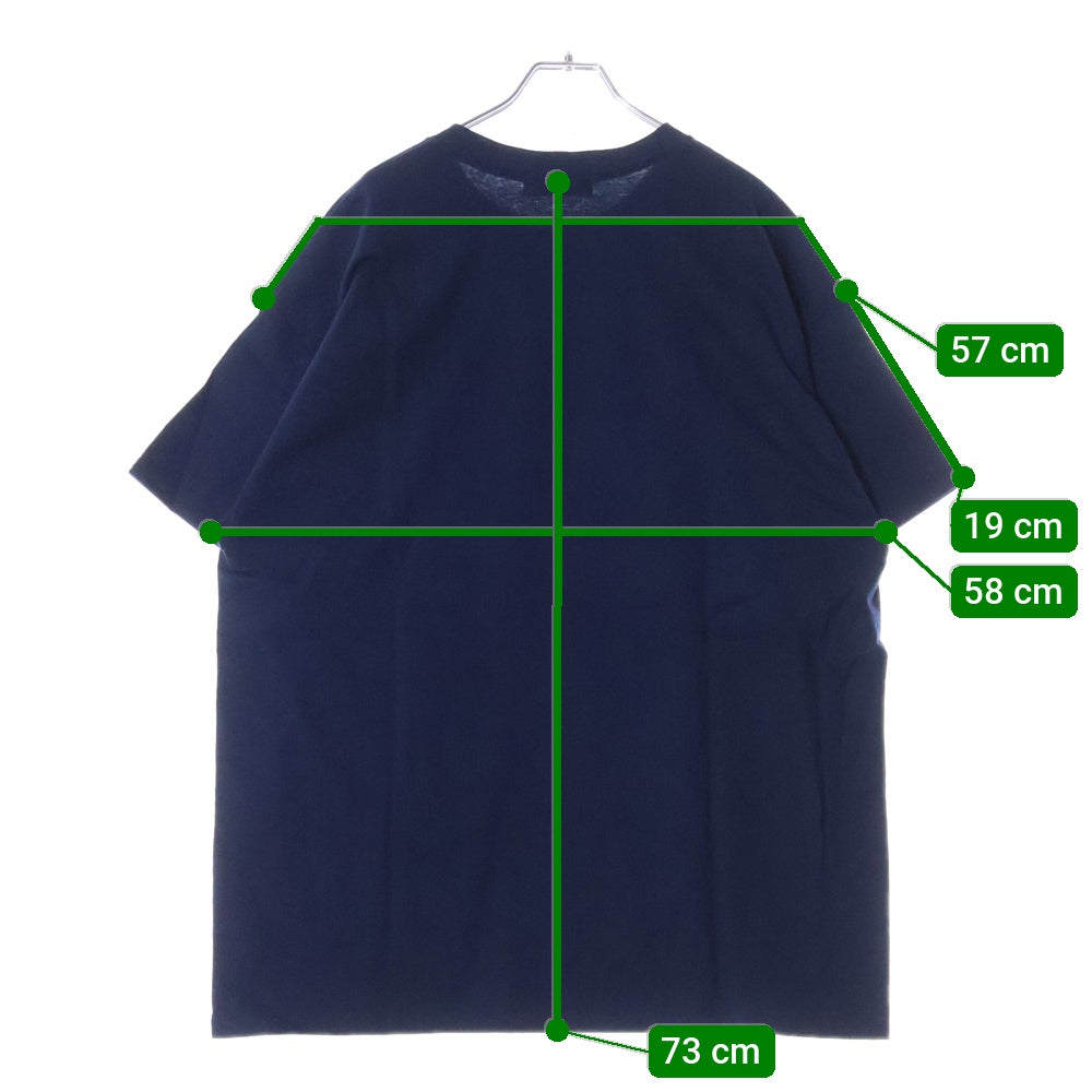 GOD SELECTION XXX(ゴッドセレクショントリプルエックス) x FRAGMENT フロント プリント Tシャツ 半袖カットソー ネイビー GX-S25-12FST-06