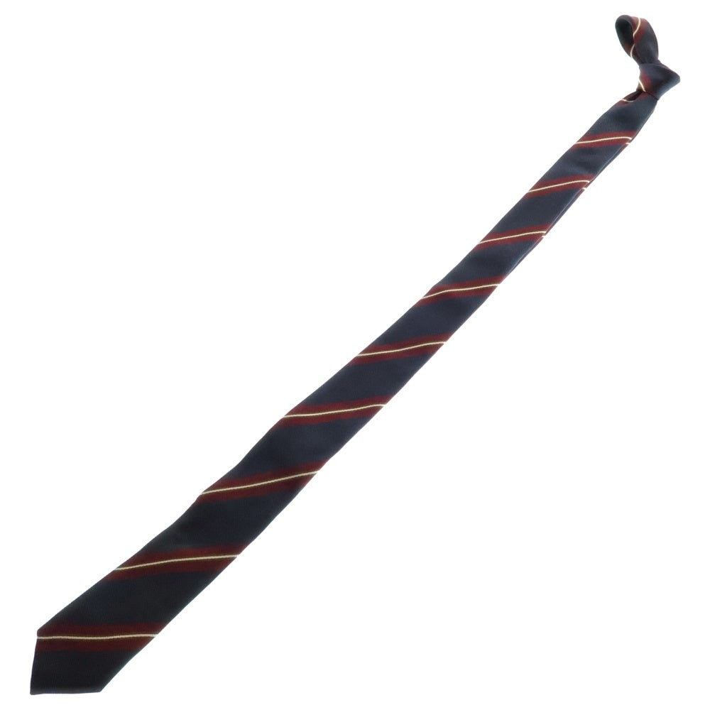 CELINE(セリーヌ) STRIPE SILK TWILL NARROW TIE ストライプ シルクツイル ナロータイ ネイビー/ボルドー