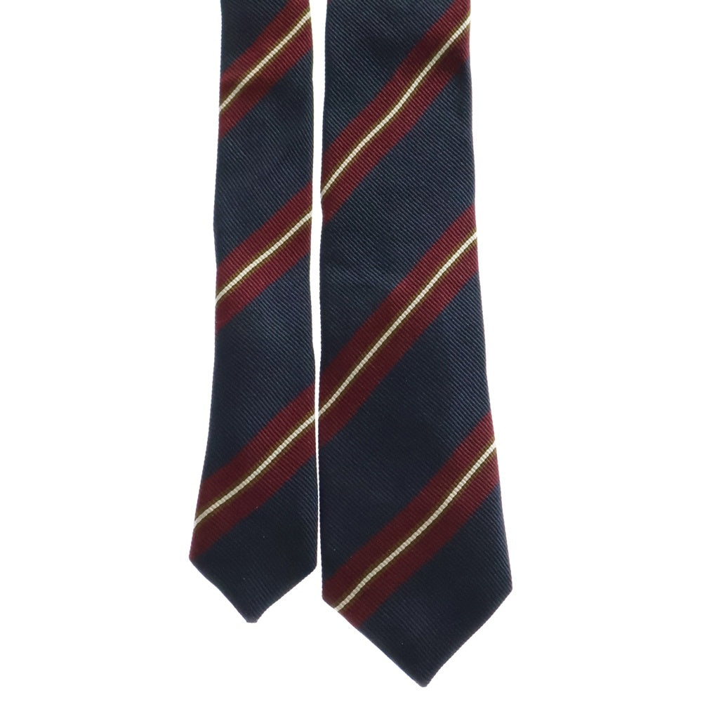 CELINE(セリーヌ) STRIPE SILK TWILL NARROW TIE ストライプ シルクツイル ナロータイ ネイビー/ボルドー