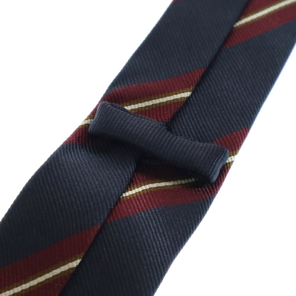 CELINE(セリーヌ) STRIPE SILK TWILL NARROW TIE ストライプ シルクツイル ナロータイ ネイビー/ボルドー