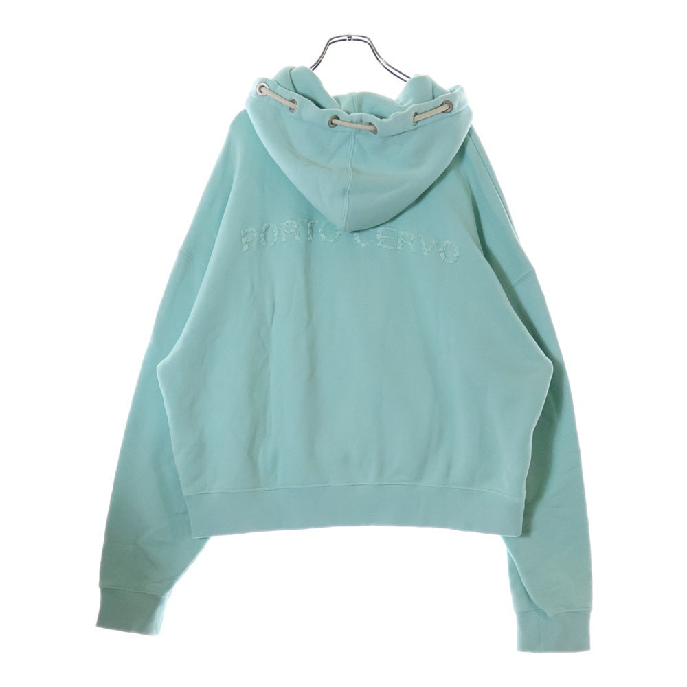 Palm Angels(パームエンジェルス) プルオーバー フロントプリント バック 刺繍 パーカー フーディー ターコイズ ブルー PMBB115G22FLE002