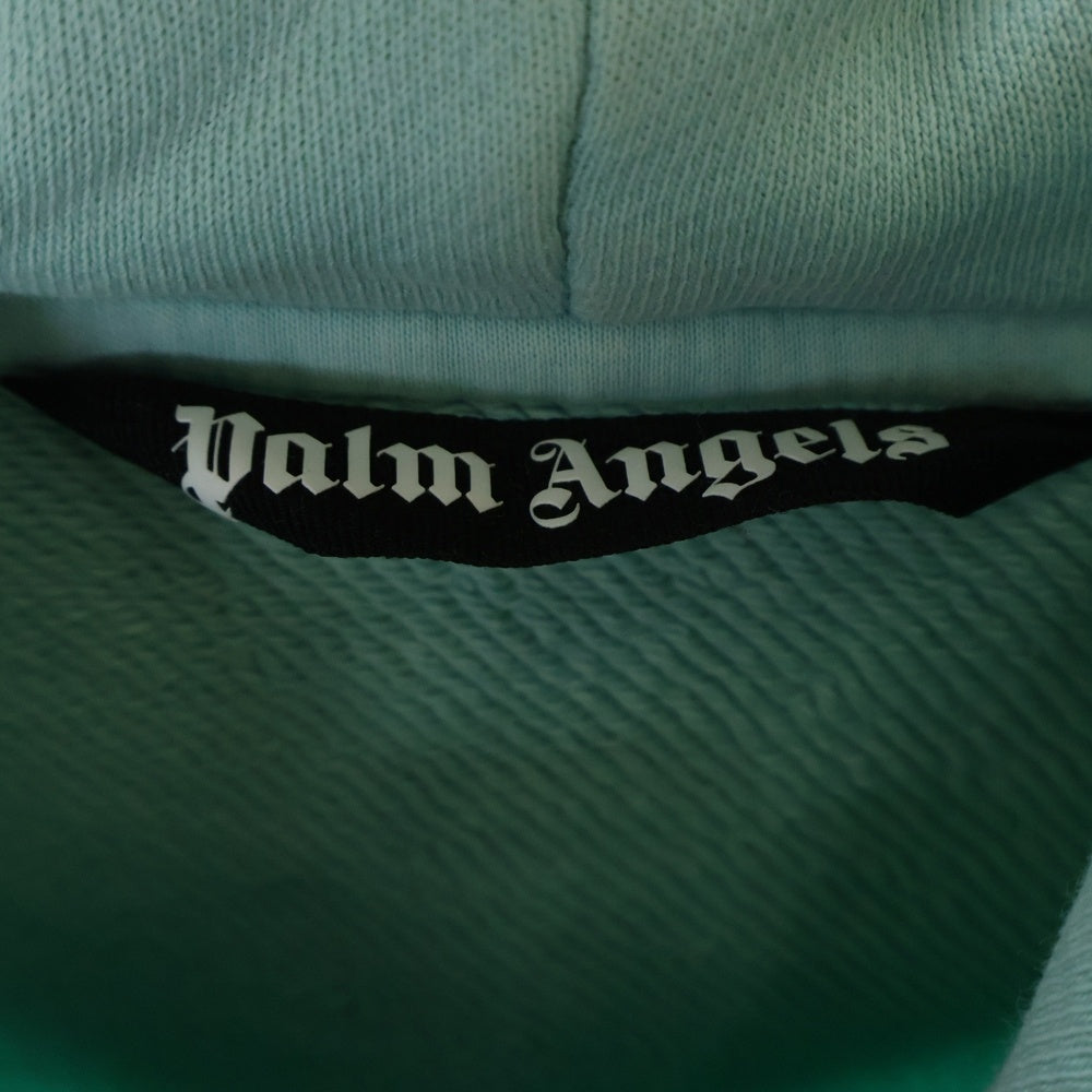 Palm Angels(パームエンジェルス) プルオーバー フロントプリント バック 刺繍 パーカー フーディー ターコイズ ブルー PMBB115G22FLE002