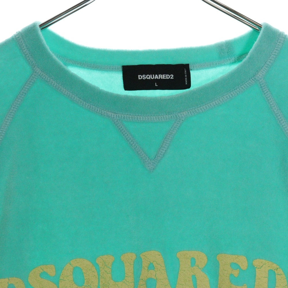 DSQUARED2(ディースクエアード) TOWEL RAGLAN COOL SWEATSHIRT ロゴ パイル スウェット トレーナー S71GU0579