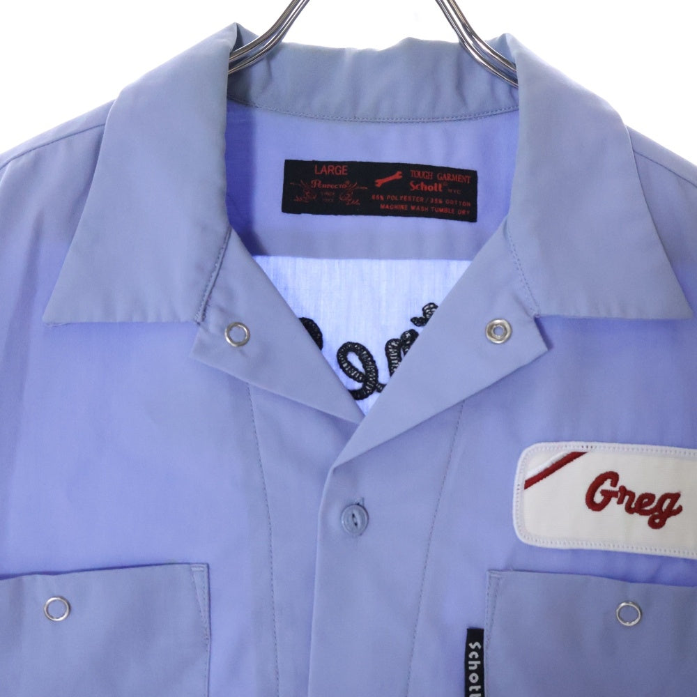 SCHOTT(ショット) 90-00s VINTAGE WORK SHIRTS 刺繍 ポリエステル コットン混 ワークシャツ 半袖シャツ