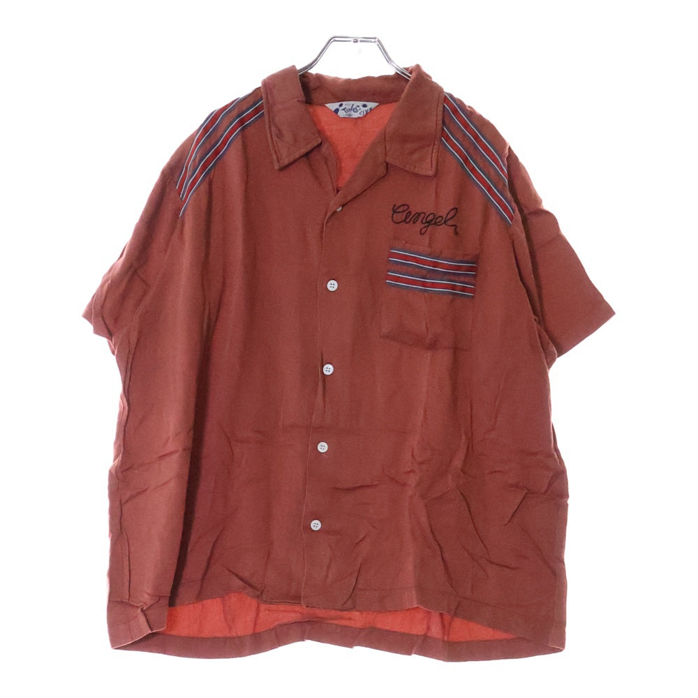 VINTAGE(ヴィンテージ) 90s H.S.T TENSTLIKE 半袖シャツ ツイルレーヨン ボーリングシャツ レッド