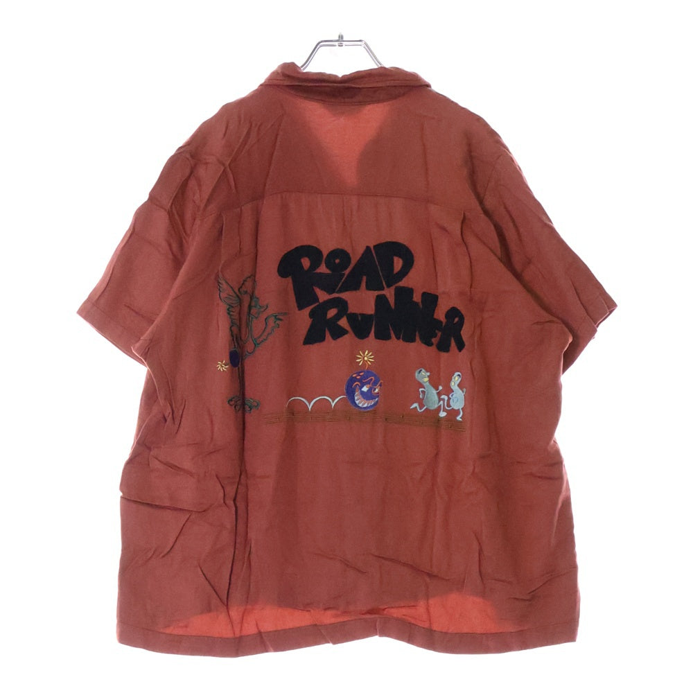 VINTAGE(ヴィンテージ) 90s H.S.T TENSTLIKE 半袖シャツ ツイルレーヨン ボーリングシャツ レッド