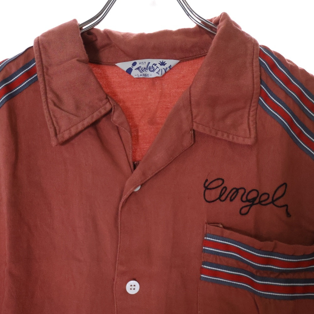 VINTAGE(ヴィンテージ) 90s H.S.T TENSTLIKE 半袖シャツ ツイルレーヨン ボーリングシャツ レッド