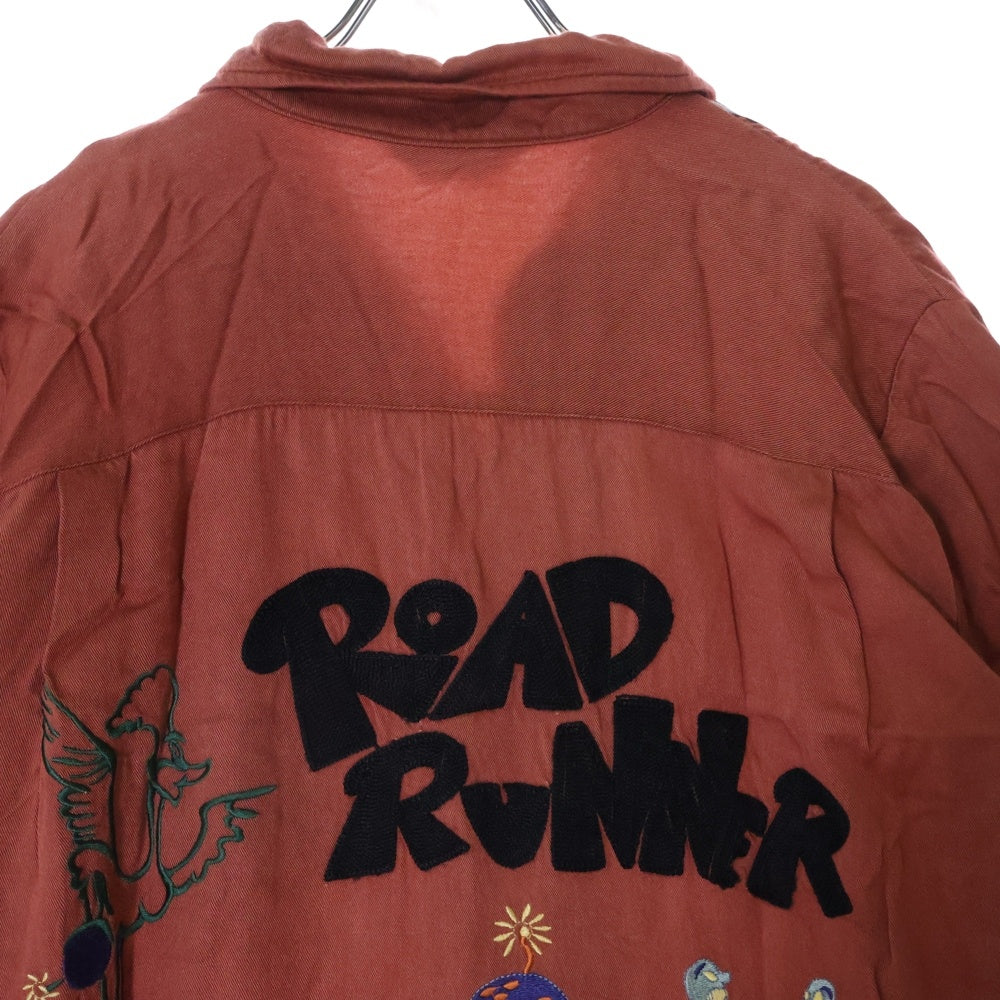 VINTAGE(ヴィンテージ) 90s H.S.T TENSTLIKE 半袖シャツ ツイルレーヨン ボーリングシャツ レッド