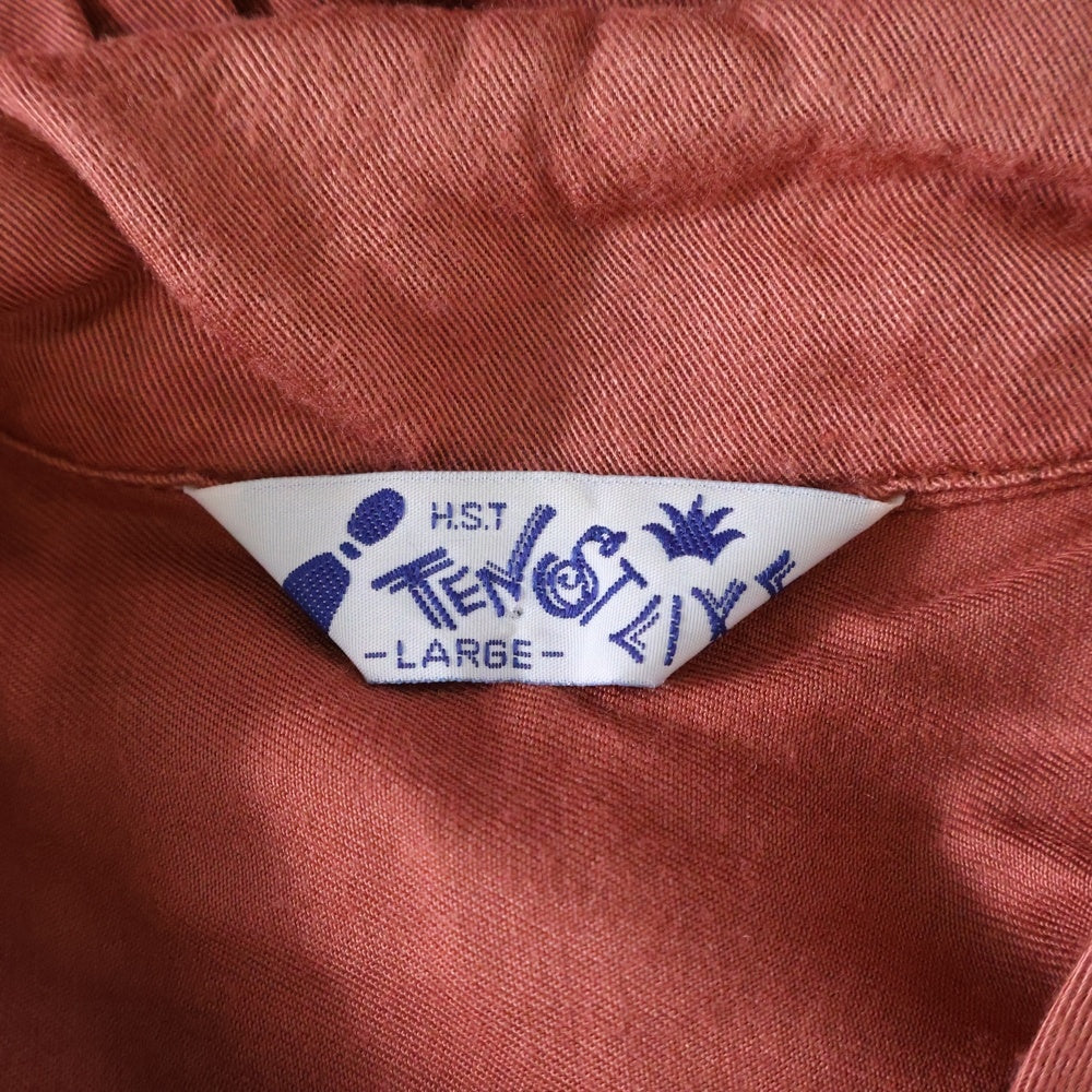 VINTAGE(ヴィンテージ) 90s H.S.T TENSTLIKE 半袖シャツ ツイルレーヨン ボーリングシャツ レッド