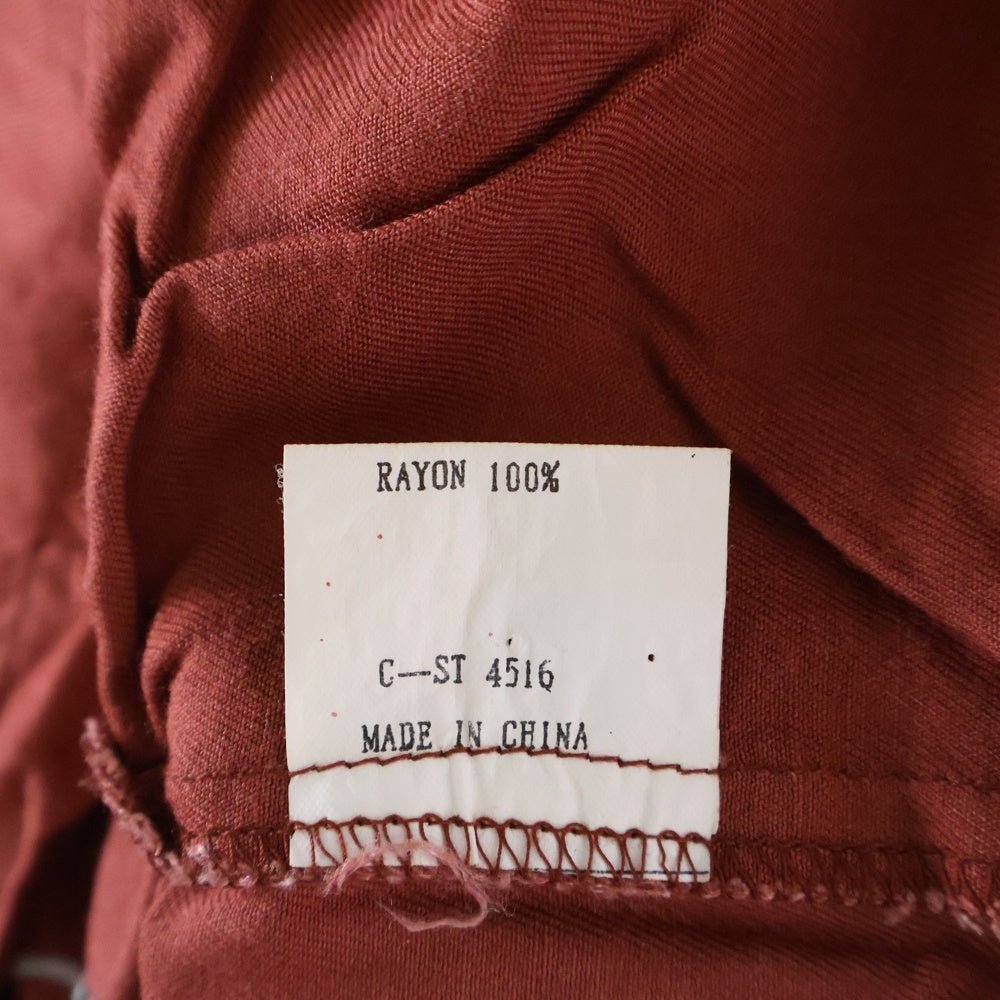 VINTAGE(ヴィンテージ) 90s H.S.T TENSTLIKE 半袖シャツ ツイルレーヨン ボーリングシャツ レッド