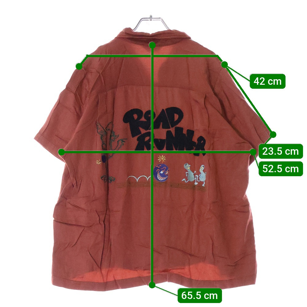 VINTAGE(ヴィンテージ) 90s H.S.T TENSTLIKE 半袖シャツ ツイルレーヨン ボーリングシャツ レッド