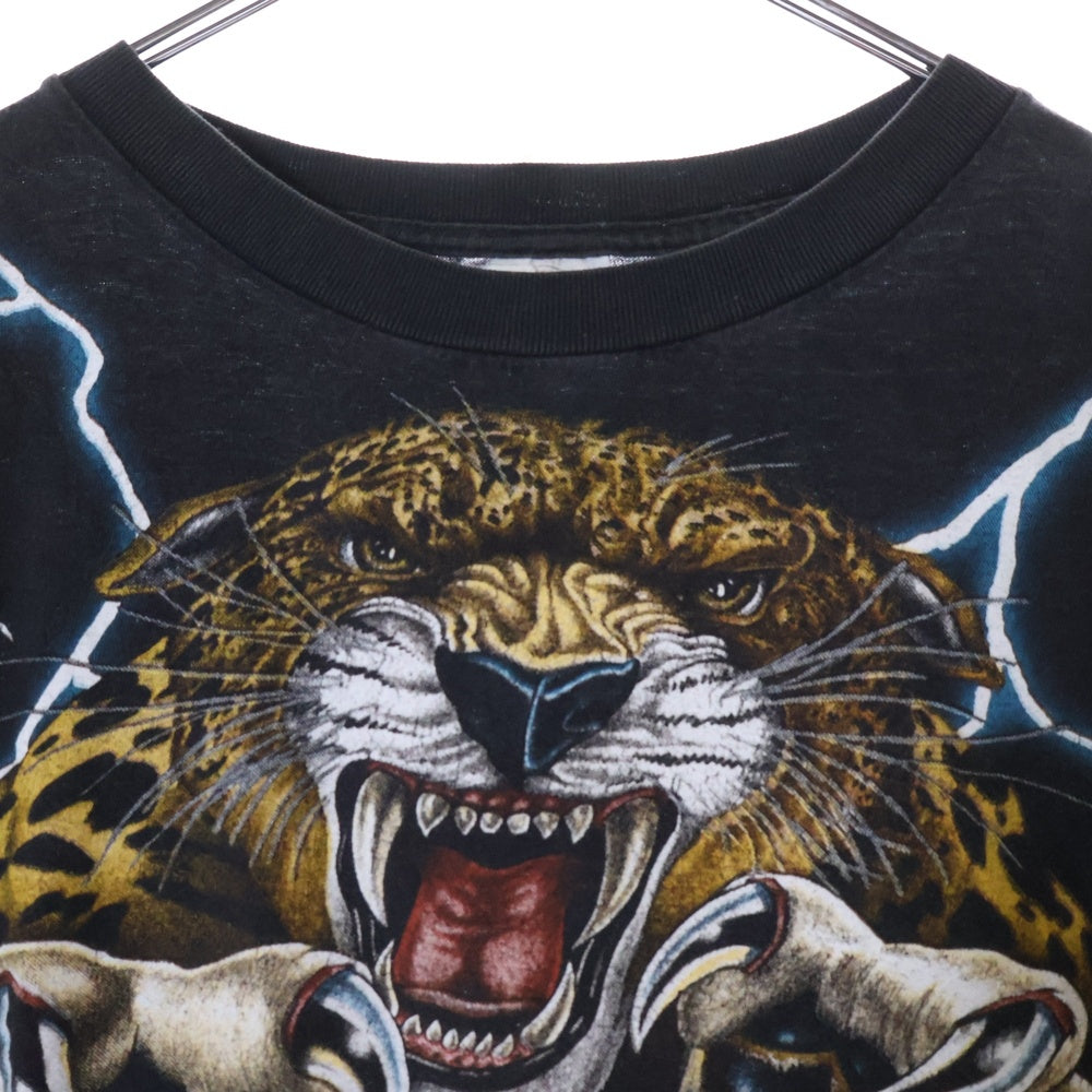 VINTAGE(ヴィンテージ) 90s AMERICAN THUNDER TIGER TEE アメリカン サンダー フロント タイガー オーバー プリント Tシャツ 半袖カットソーブラック