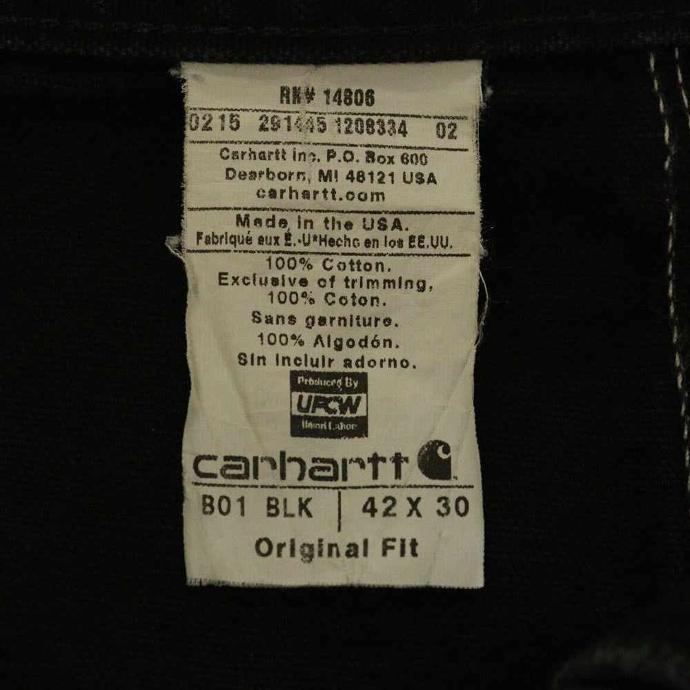 CARHARTT(カーハート) DOUBLE KNEE COTTON DUCK PAINTER PANTS ダブルニー カーペンターパンツ ペインター コットンダック ブラック MADE IN USA