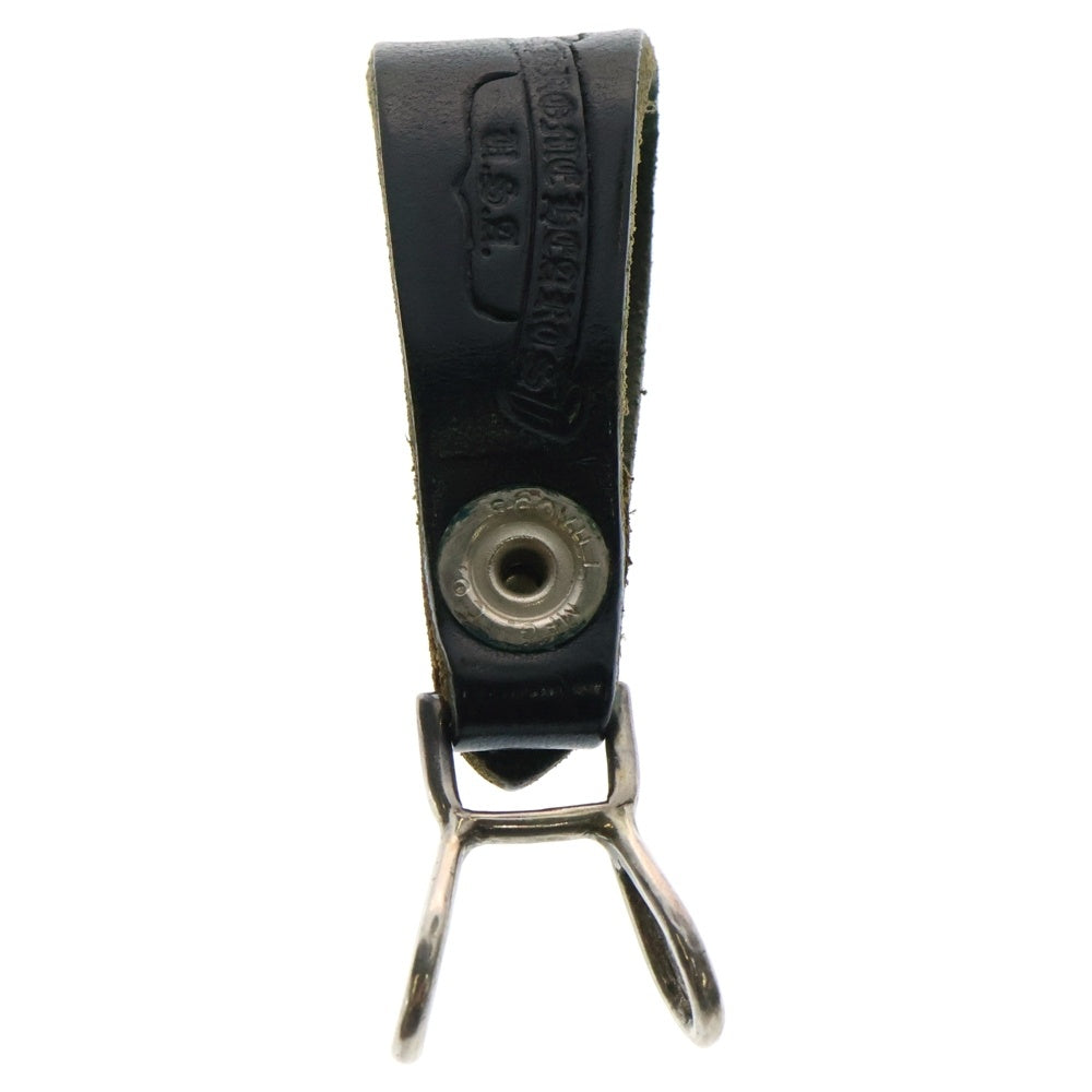 CHROME HEARTS(クロムハーツ) BELT LOOP BSフレアボタンレザーベルトループ シルバー/ブラック