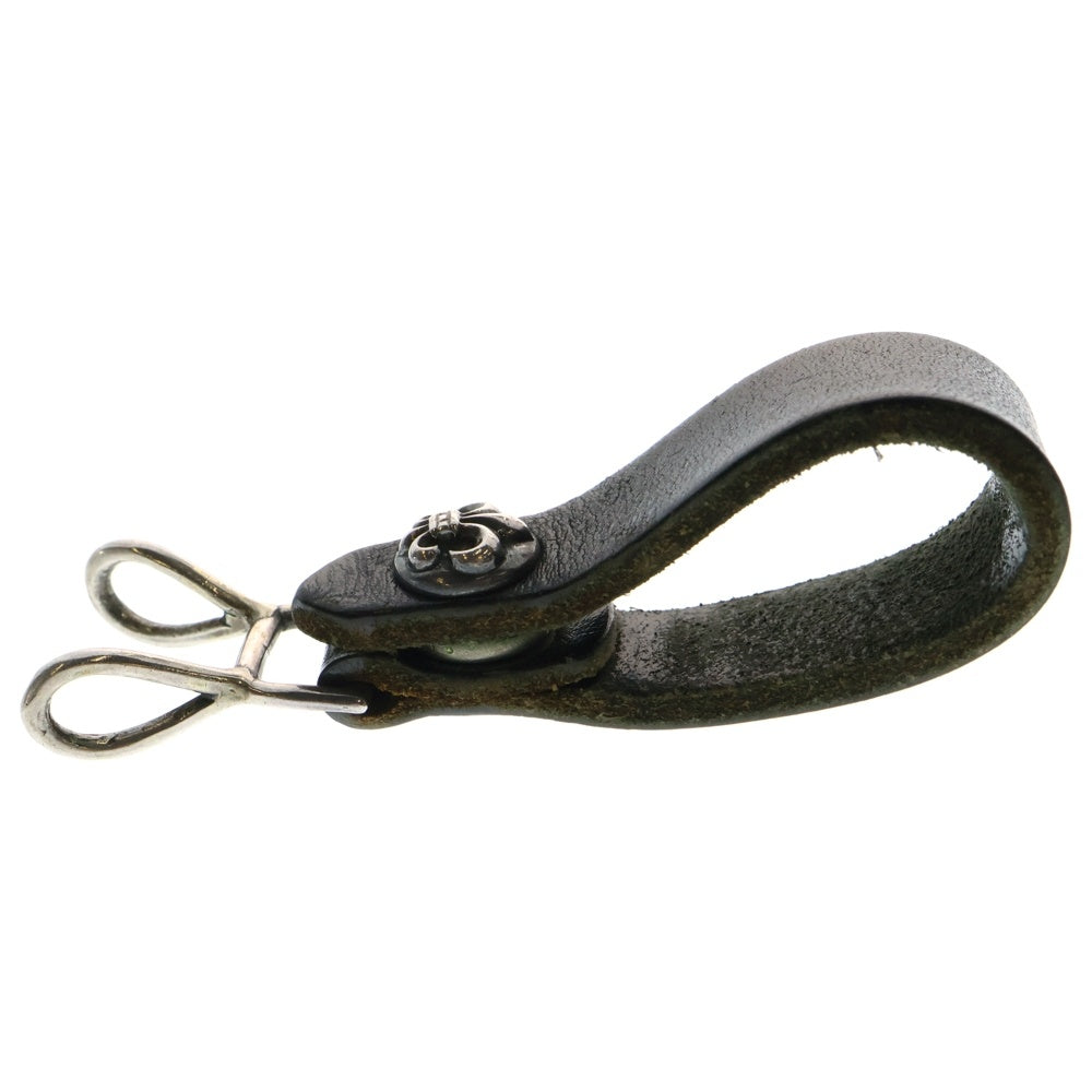CHROME HEARTS(クロムハーツ) BELT LOOP BSフレアボタンレザーベルトループ シルバー/ブラック