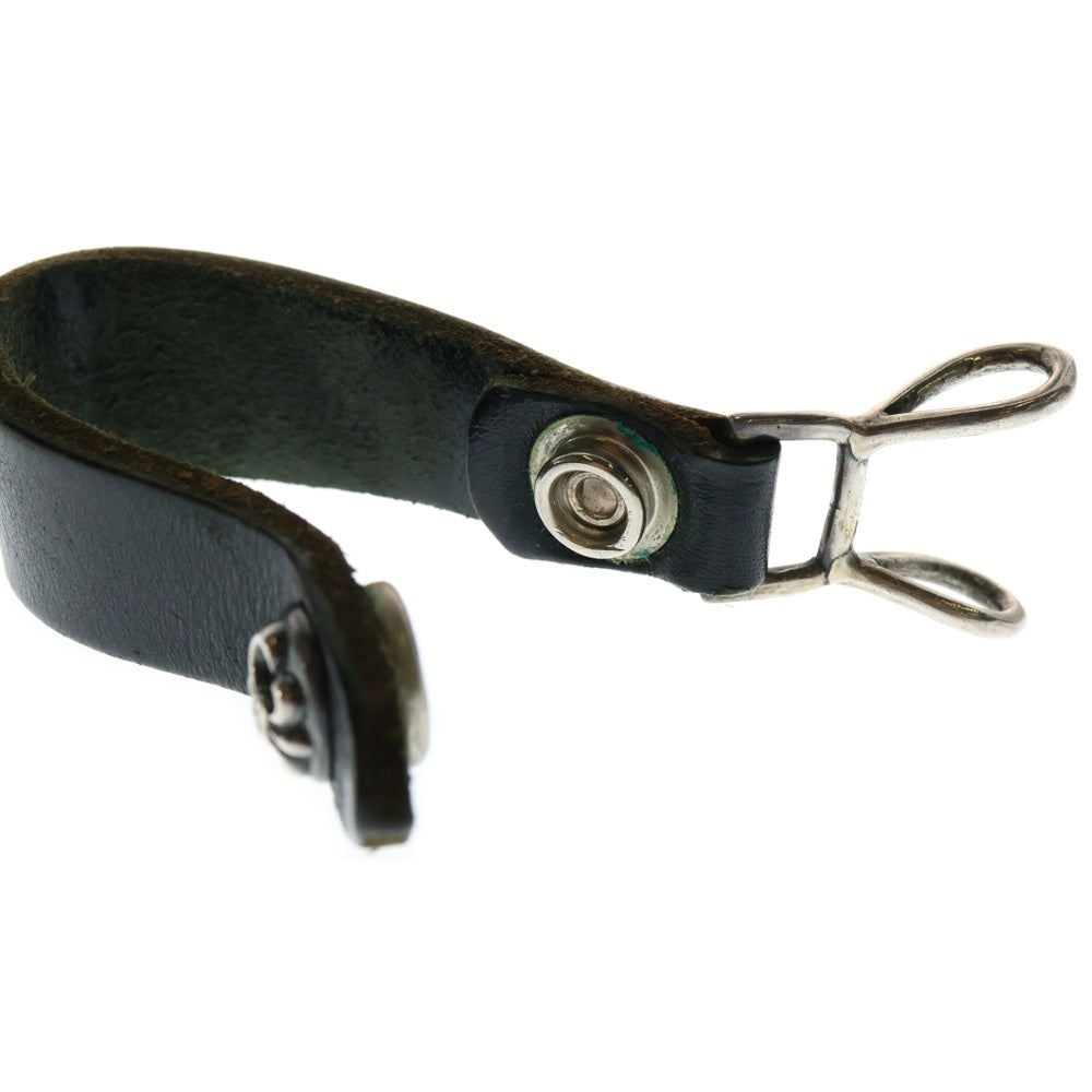 CHROME HEARTS(クロムハーツ) BELT LOOP BSフレアボタンレザーベルトループ シルバー/ブラック
