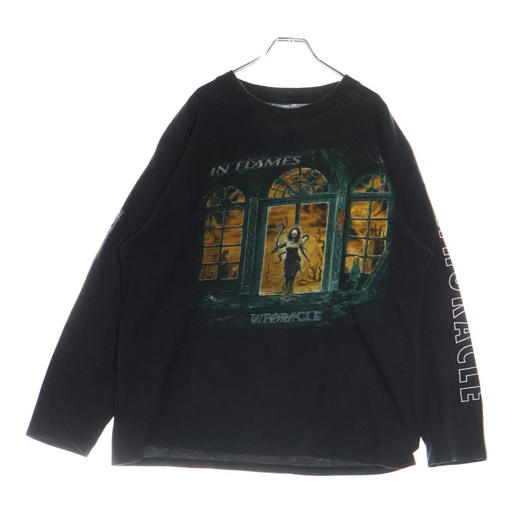 VINTAGE(ヴィンテージ) 00s IN FLAMES WHORACLE L/S インフレイム 両面プリント アームプリント Tシャツ 半袖カットソー ブラック