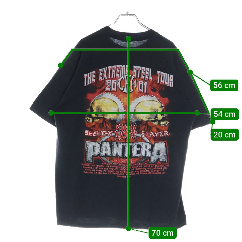 VINTAGE(ヴィンテージ) 00s PANTERA THE EXTREME STEEL TOUR パンテラ ツアー Tシャツ 半袖カットソー ブラック