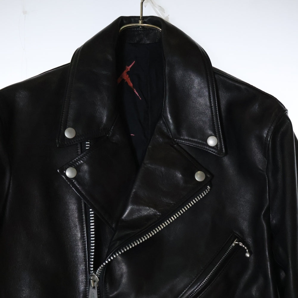Ground Y(グラウンドワイ) Chainsaw teeth leather riders jacket ライダースレザージャケット ホースレザー 馬革 GF-J04-701 ブラック