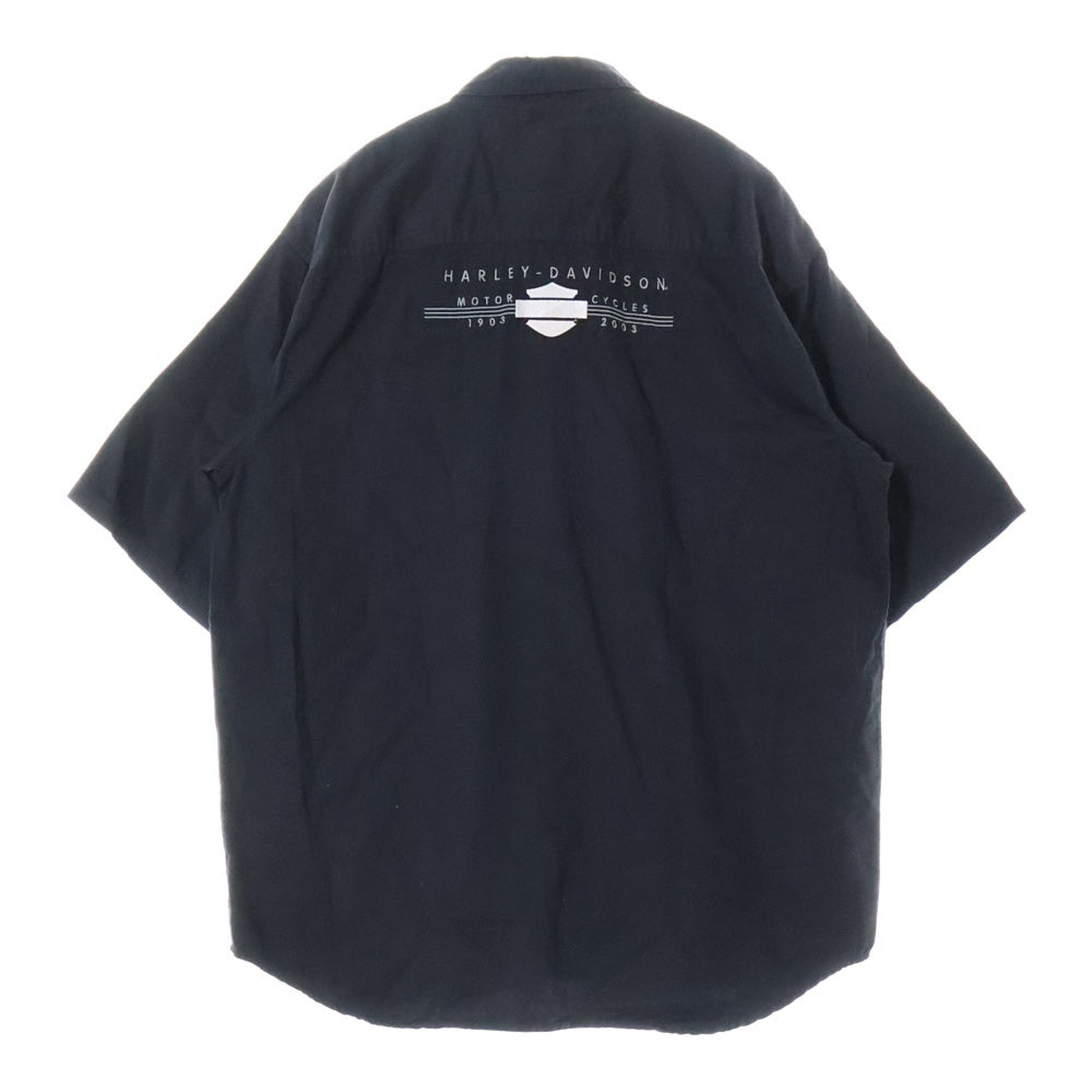 HARLEY DAVIDSON(ハーレーダビッドソン) 00s S/S WORK SHIRTS 半袖 ワークシャツ C8036 ブラック