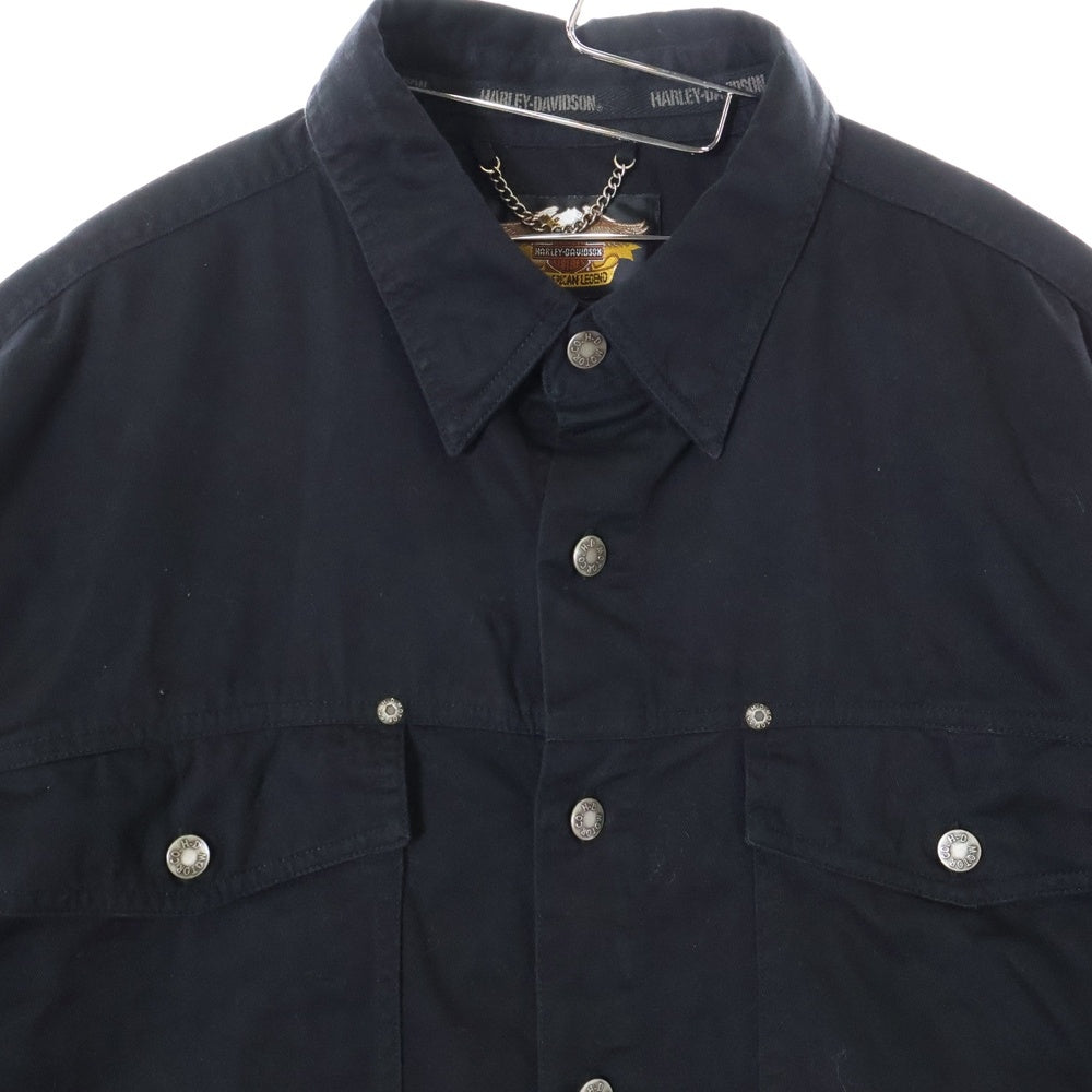 HARLEY DAVIDSON(ハーレーダビッドソン) 00s S/S WORK SHIRTS 半袖 ワークシャツ C8036 ブラック