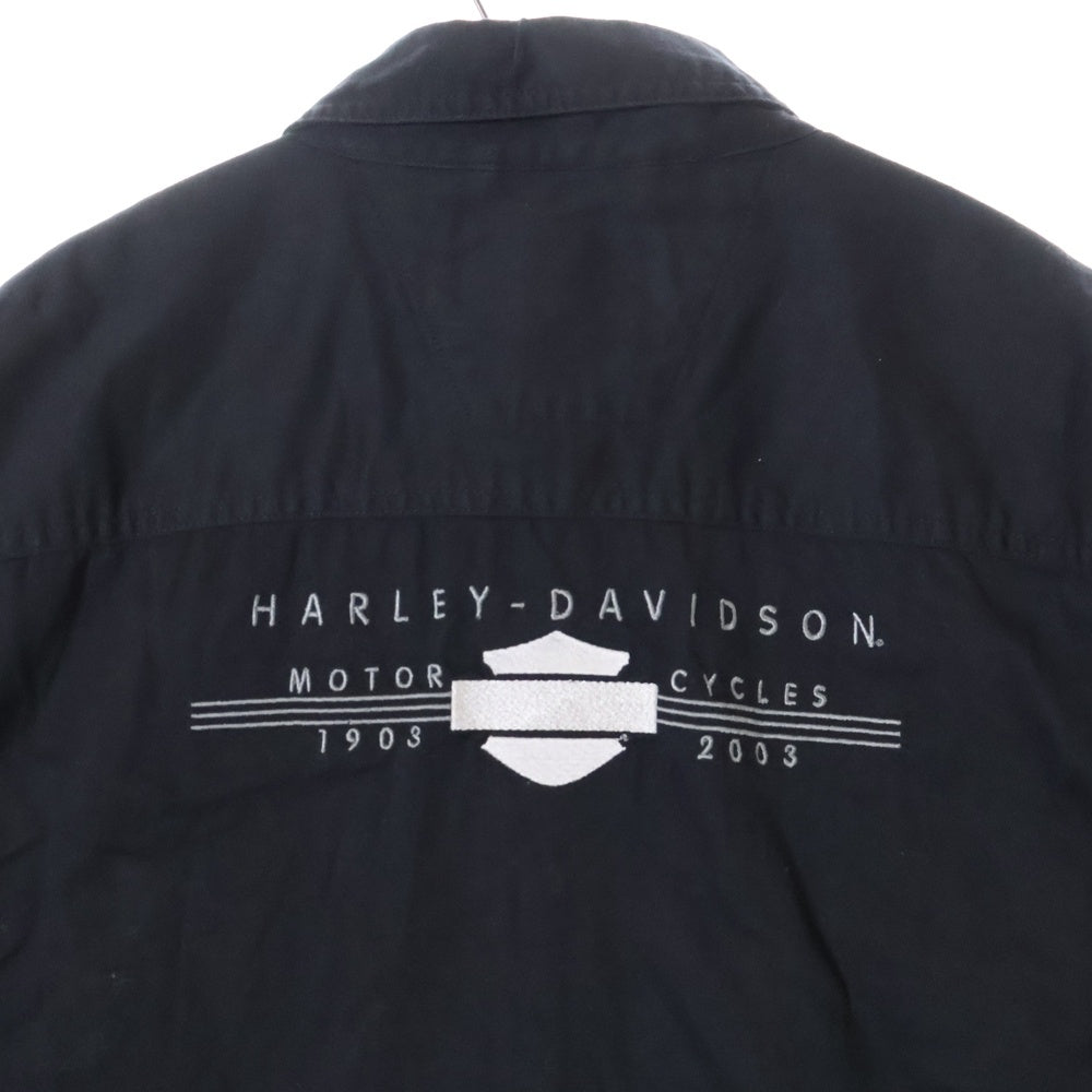 HARLEY DAVIDSON(ハーレーダビッドソン) 00s S/S WORK SHIRTS 半袖 ワークシャツ C8036 ブラック
