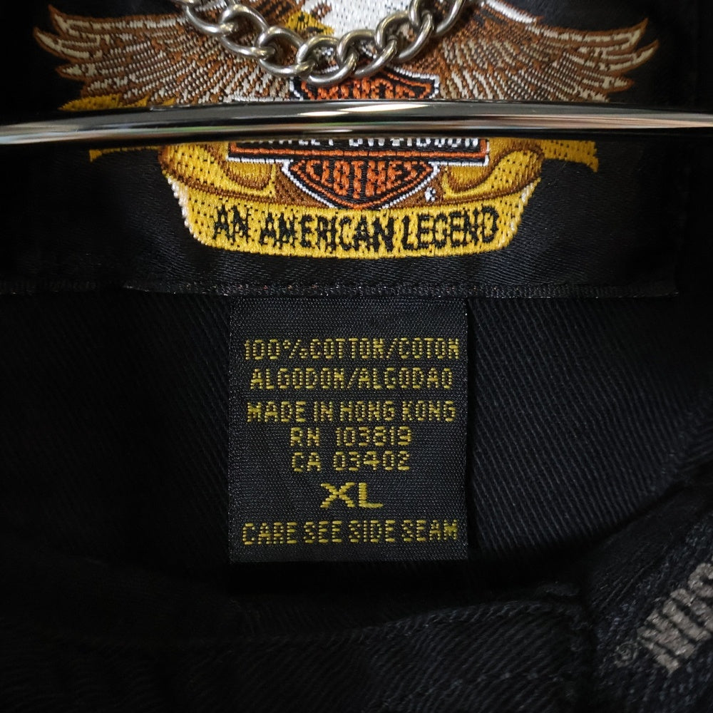 HARLEY DAVIDSON(ハーレーダビッドソン) 00s S/S WORK SHIRTS 半袖 ワークシャツ C8036 ブラック