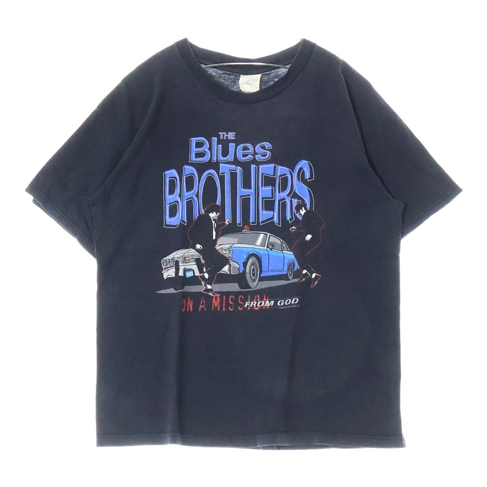 VINTAGE(ヴィンテージ) 00s he Blues Brothers on a Mission from God TEE フロントプリント半袖Tシャツ カットソー ブラック