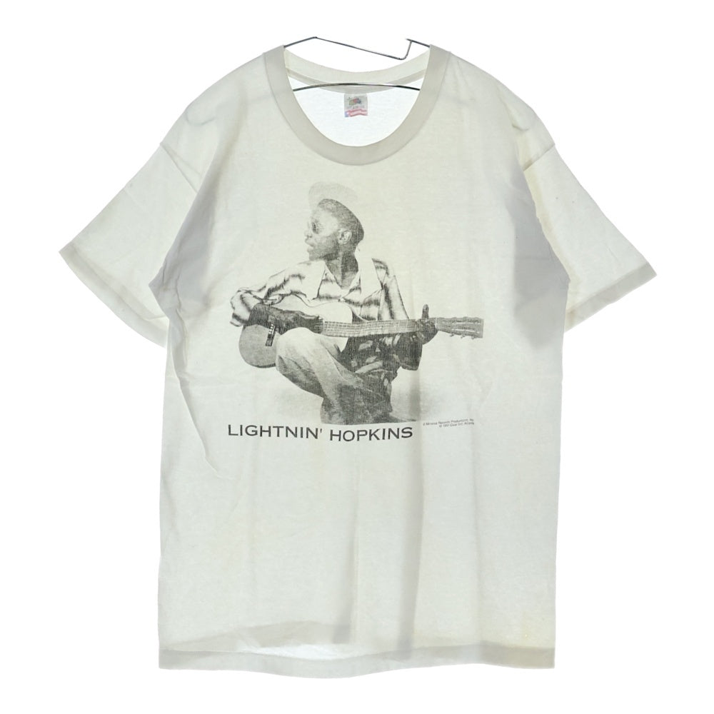 VINTAGE(ヴィンテージ) 90s LIGHTNIN HOPKINS TEE フロントプリント半袖Tシャツ カットソー ホワイト