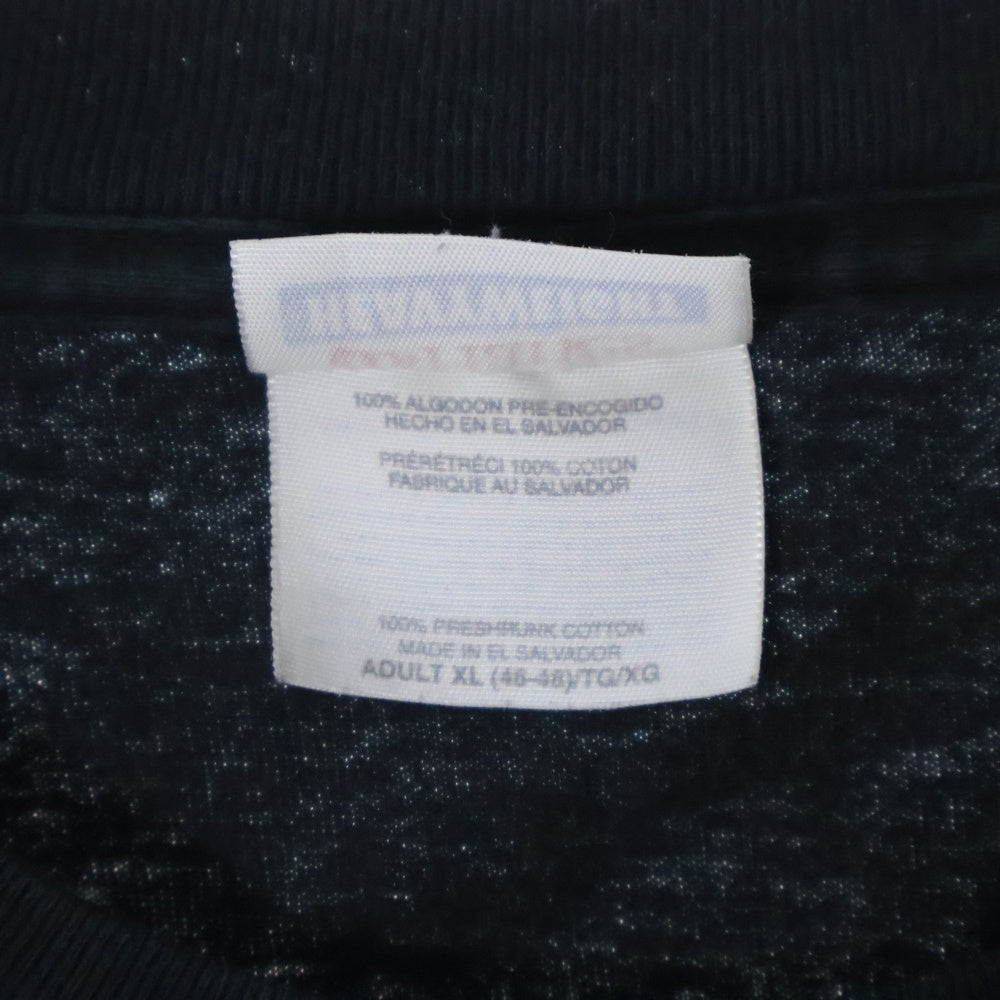 VINTAGE(ヴィンテージ) 00s LACONOA BALLY&RACES Who Let The Hogs Out L/S バイカー 袖フレイム Tシャツ 長袖カットソー ブラック