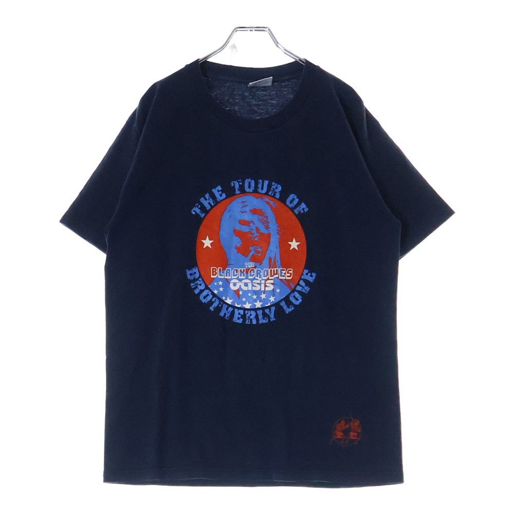 VINTAGE(ヴィンテージ) 90s OASIS THE BLACK CROWES オアシス 両面プリント Tシャツ 半袖カットソー ネイビー
