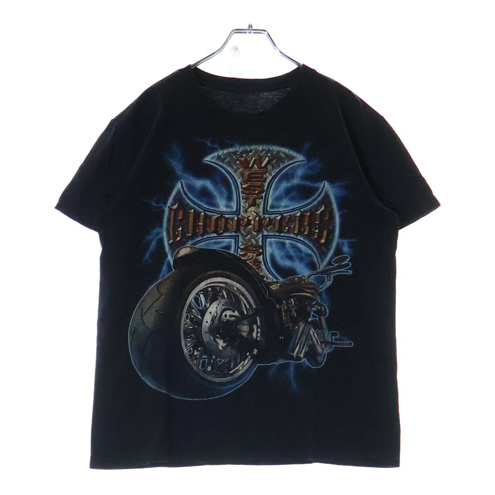 VINTAGE(ヴィンテージ) 00s WEST COAST CHOPPERS ウェストコーストチョッパーズ サンダークロス 両面プリント Tシャツ 半袖カットソーブラック