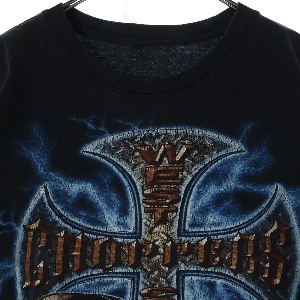 VINTAGE(ヴィンテージ) 00s WEST COAST CHOPPERS ウェストコーストチョッパーズ サンダークロス 両面プリント Tシャツ 半袖カットソーブラック