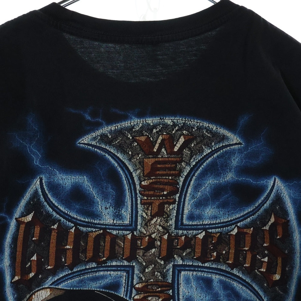 VINTAGE(ヴィンテージ) 00s WEST COAST CHOPPERS ウェストコーストチョッパーズ サンダークロス 両面プリント Tシャツ 半袖カットソーブラック