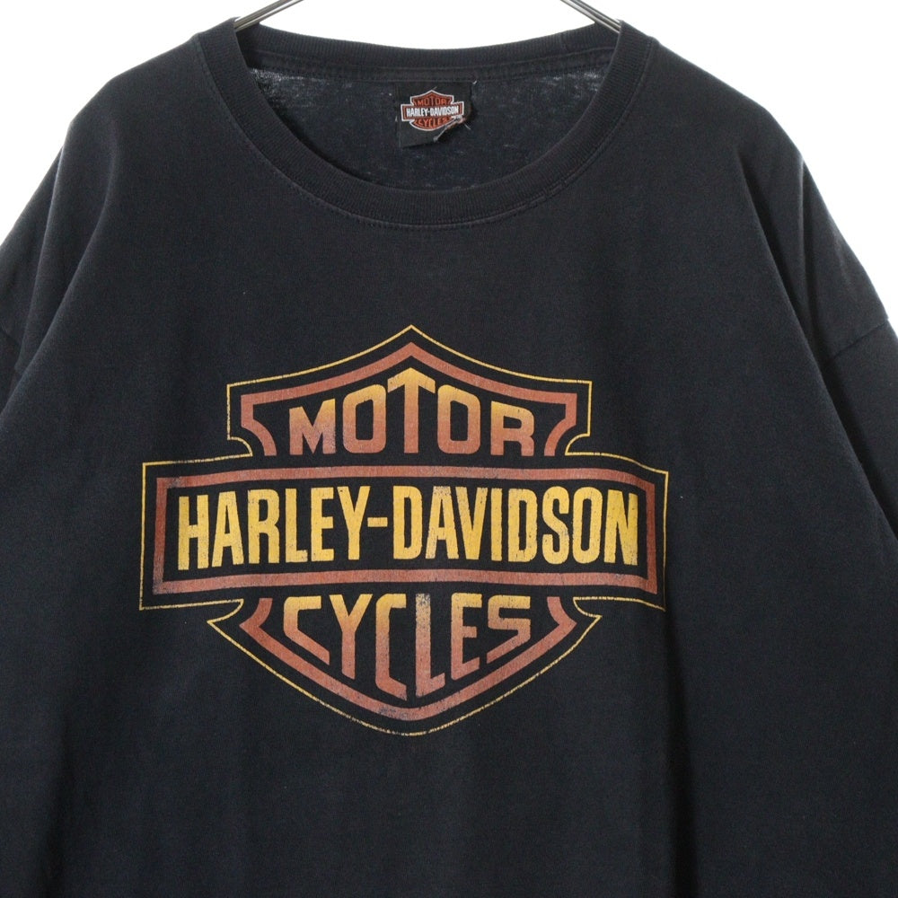 VINTAGE(ヴィンテージ) 00s HARLEY DAVIDSON WOLVERINE H-D L/S ハーレー 両面プリント Tシャツ 長袖カットソー ブラック
