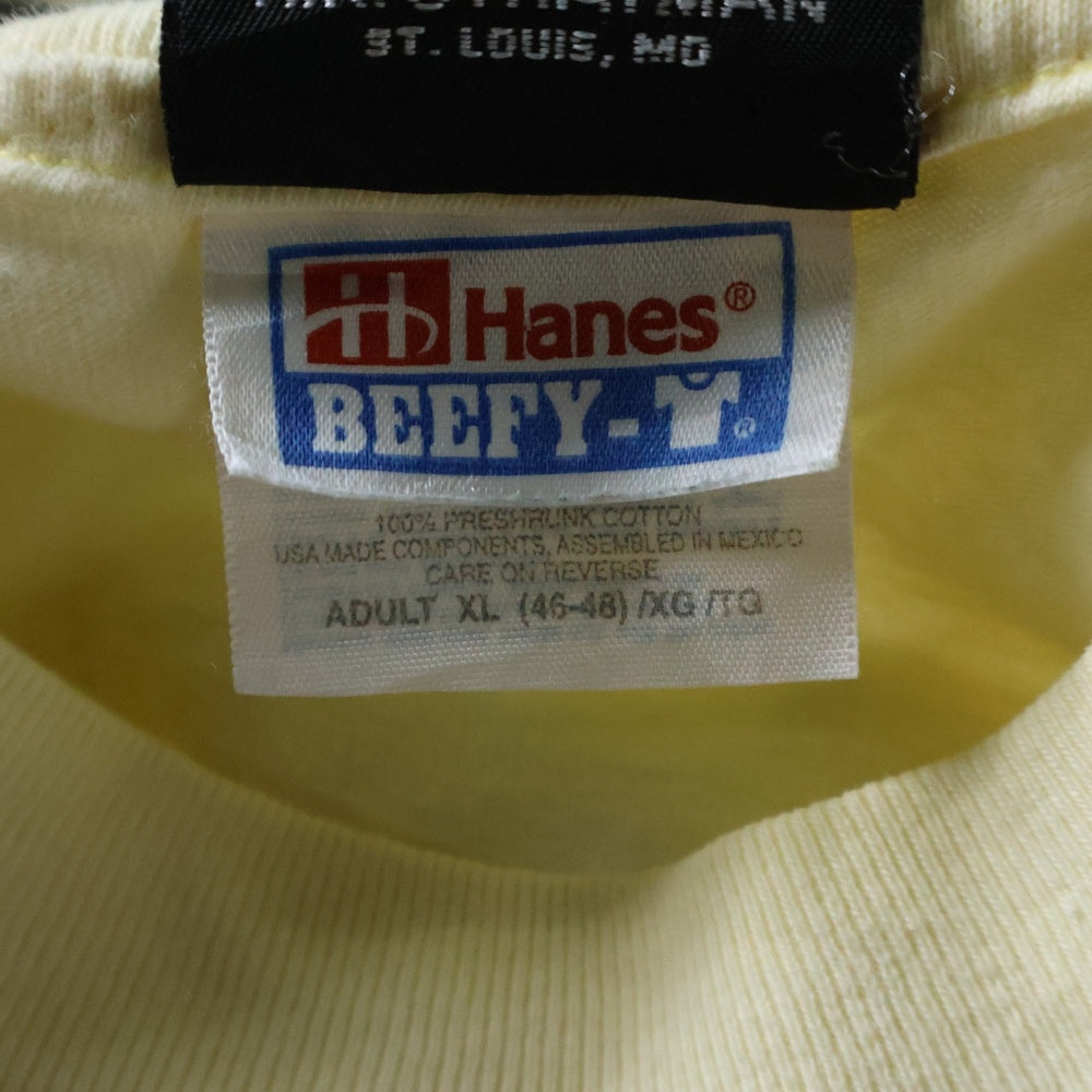 VINTAGE(ヴィンテージ) 90s HARLEY DAVIDSON FEEL THE HEAT ハーレー 両面プリント Tシャツ 半袖カットソー イエロー