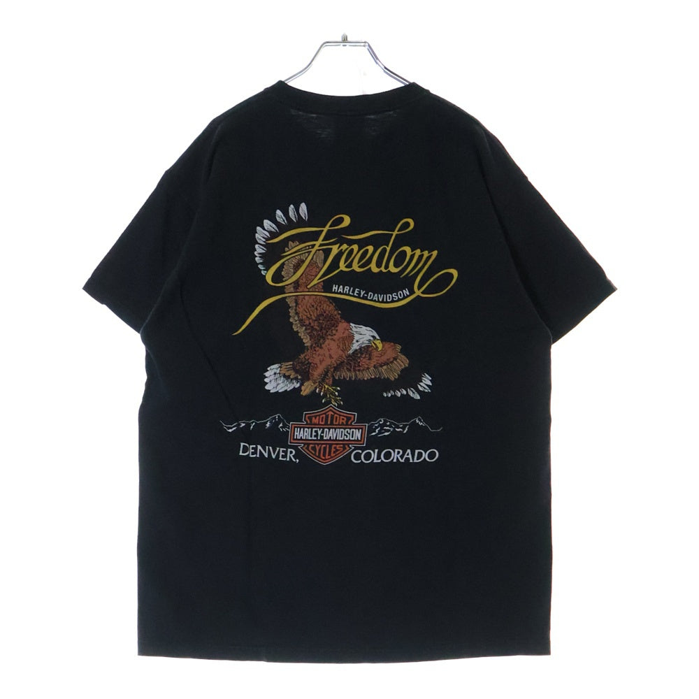 VINTAGE(ヴィンテージ) 00s HARLEY DAVIDSON GOT TORQUE? DENVER COLORADO ハーレー 両面プリント Tシャツ 半袖カットソー ブラック