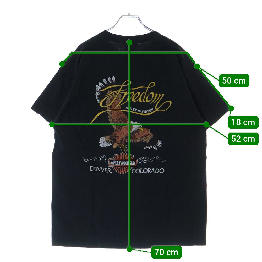 VINTAGE(ヴィンテージ) 00s HARLEY DAVIDSON GOT TORQUE? DENVER COLORADO ハーレー 両面プリント Tシャツ 半袖カットソー ブラック