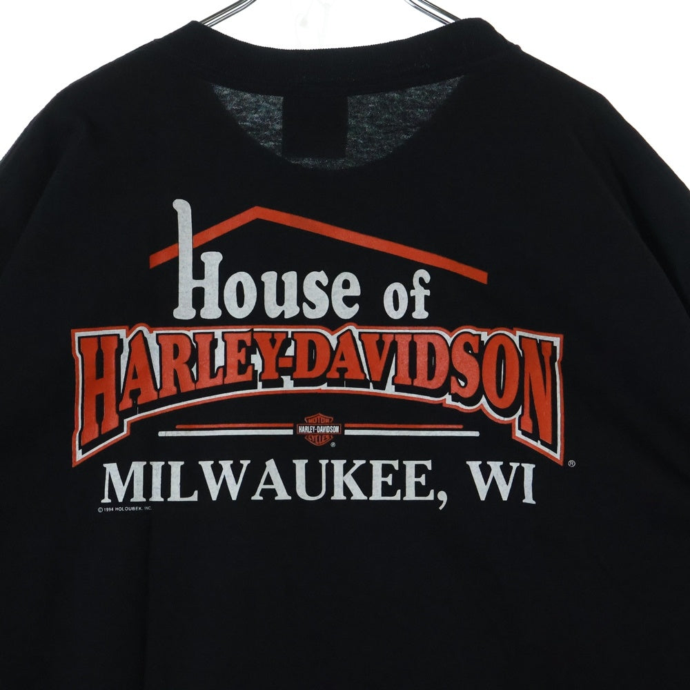VINTAGE(ヴィンテージ) 00s HARLEY DAVIDSON TAKE HOLD OF THE THUNDER ハーレー イーグル サンダー Tシャツ 半袖カットソー ブラック